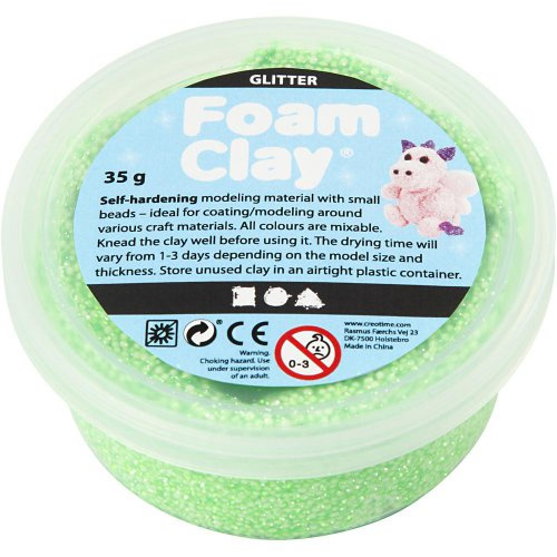 Creative Samotvrdnoucí modelovací pěnová hmota Foam Clay GLITTER ZELENÁ