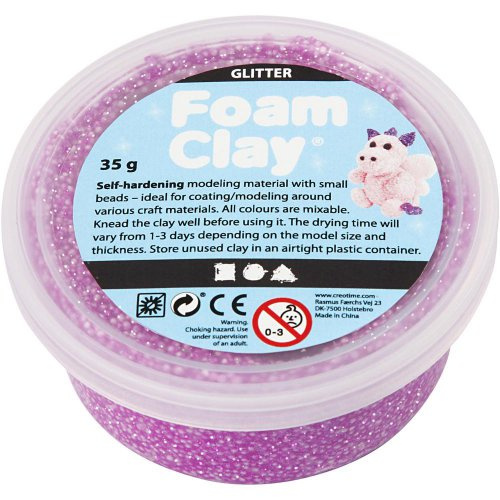Creative Samotvrdnoucí modelovací pěnová hmota Foam Clay GLITTER FIALOVÁ