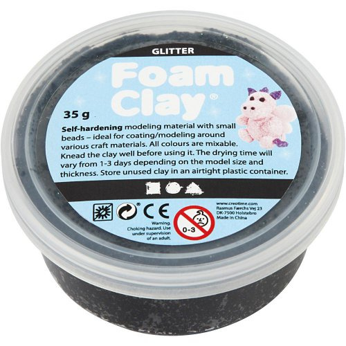 Creative Samotvrdnoucí modelovací pěnová hmota Foam Clay GLITTER ČERNÁ