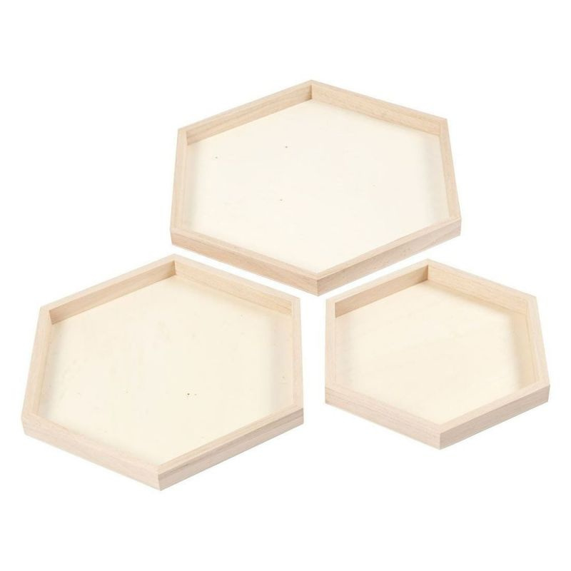 Creative Dřevěné podnosy 3 ks