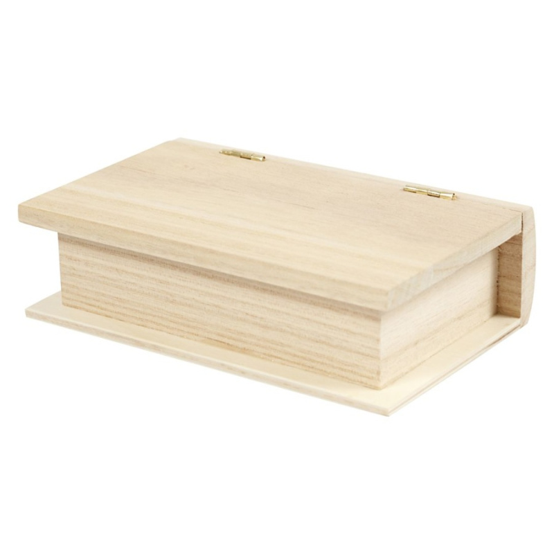 Creative Company Dřevěná krabička kniha 14 × 9 × 4 cm