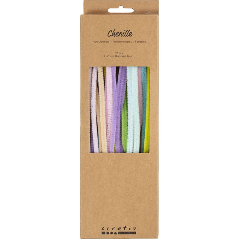 Chlupaté modelovací drátky (25ks) - mix pastelových barev