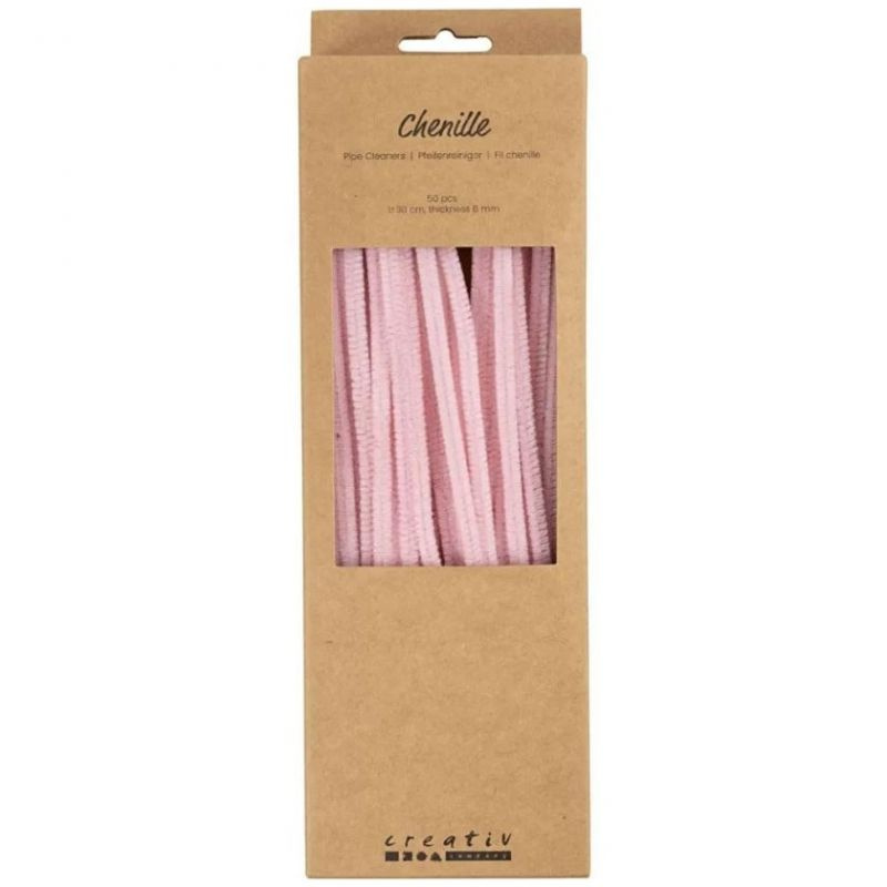 Chlupaté modelovací drátky (50ks) - světle růžové