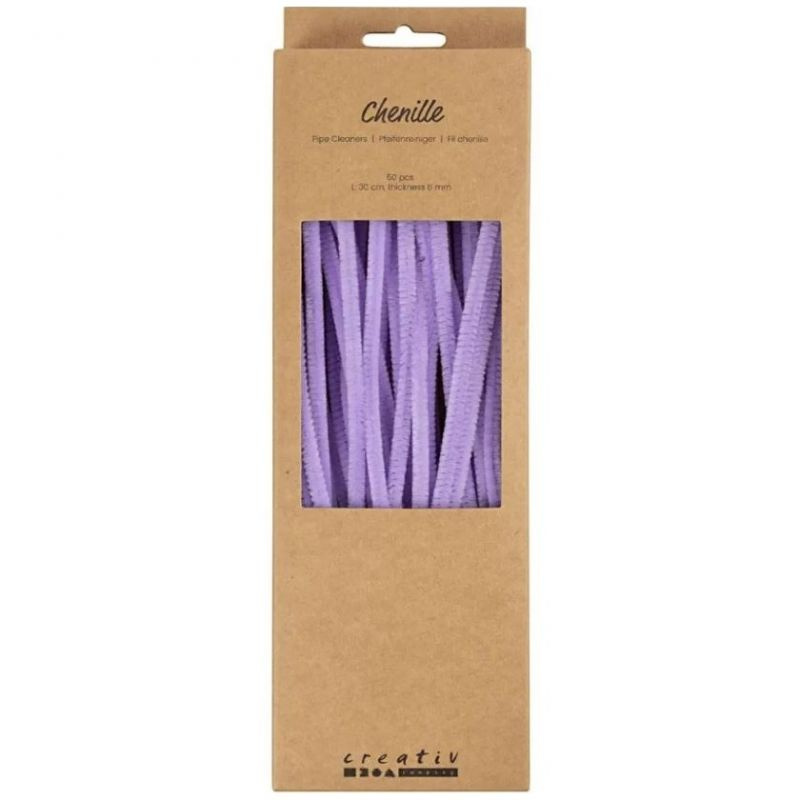 Chlupaté modelovací drátky (50ks) - světle fialové