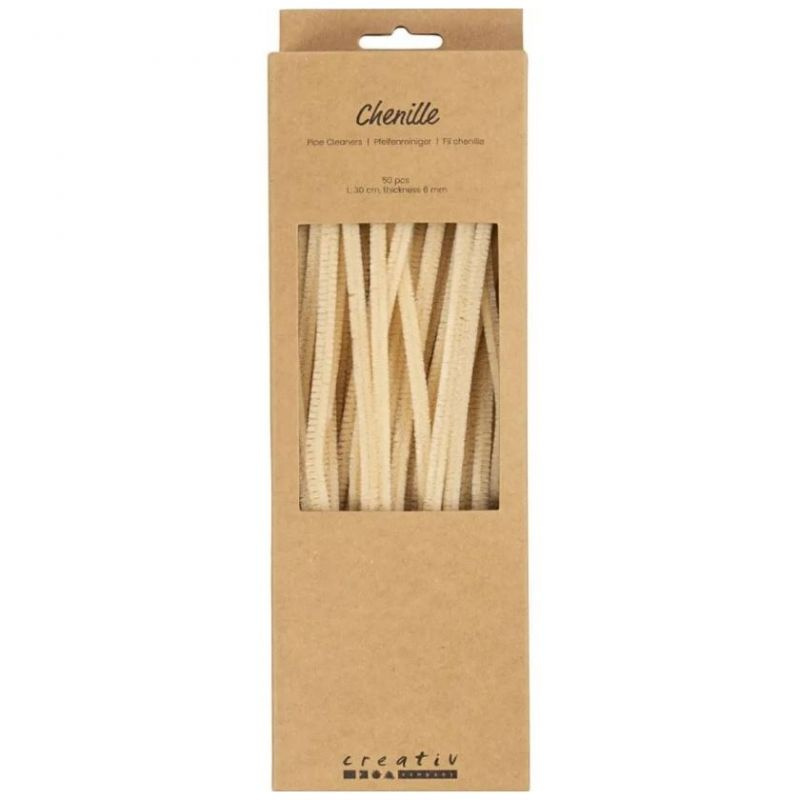 Chlupaté modelovací drátky (50ks) - béžové