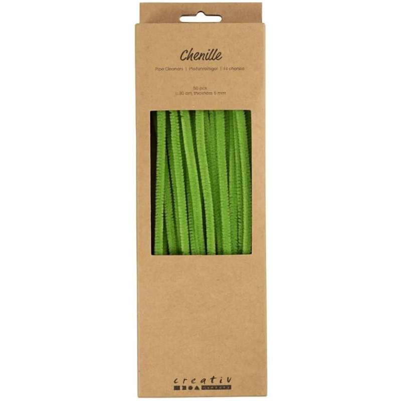 Chlupaté modelovací drátky (50ks) - světle zelené