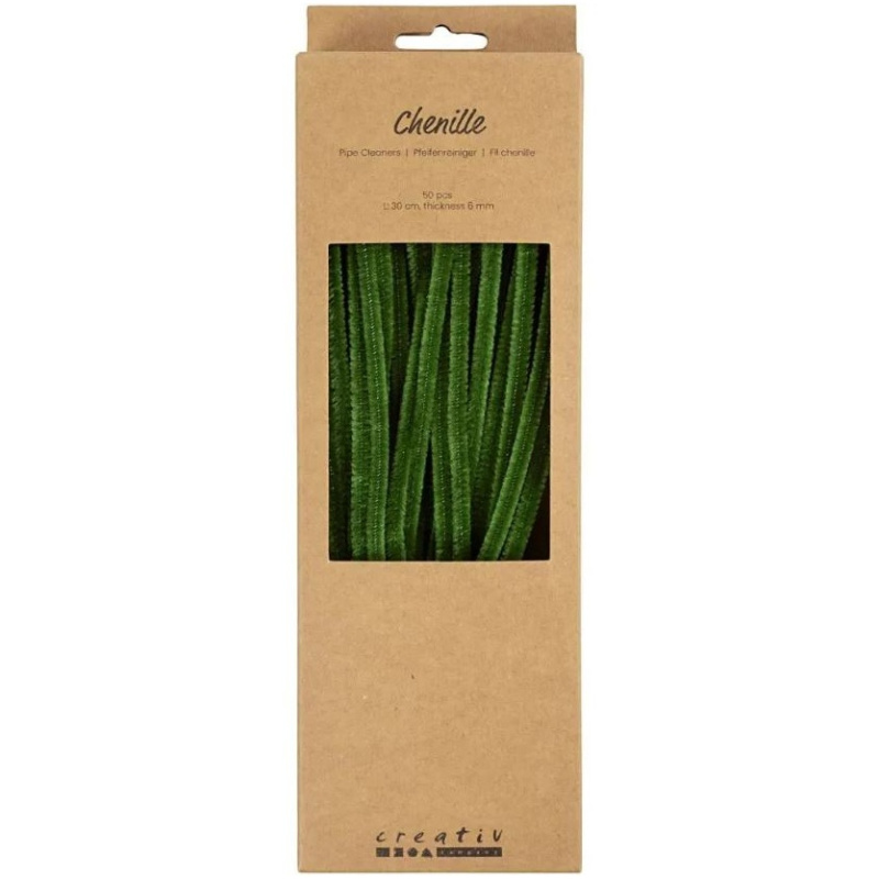 Chlupaté modelovací drátky (50ks) - tmavě zelené