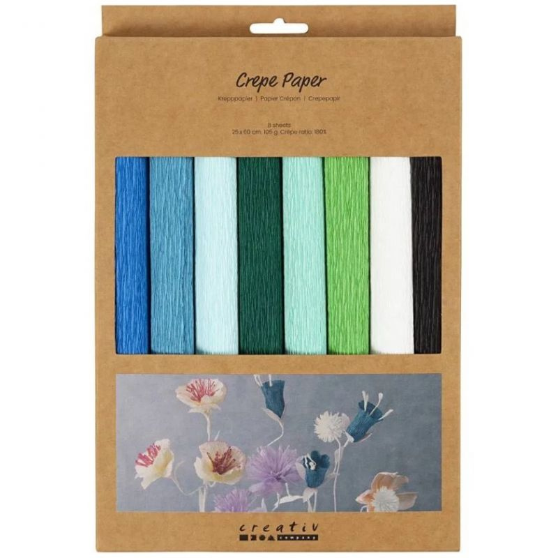 Creative Krepový papír MODROZELENÉ BARVY