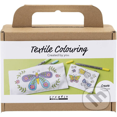 Kreatívna sada Maľovanie na textil peračník a peňaženka Motýľ
