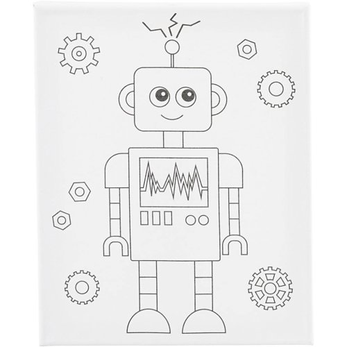 Creative Malířské plátno s předtiskem 24x30 cm ROBOT