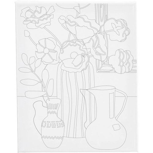 Creative Malířské plátno s předtiskem 24x30 cm VÁZA S KYTICÍ
