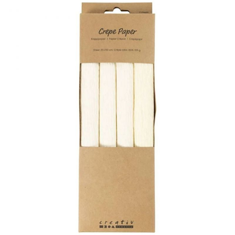 Krepový papír sada - slonovinová (4ks)