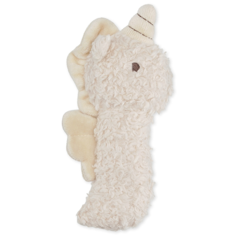 KONGES SLOJD Chlupaté chrastítko Unicorn - BEIGE