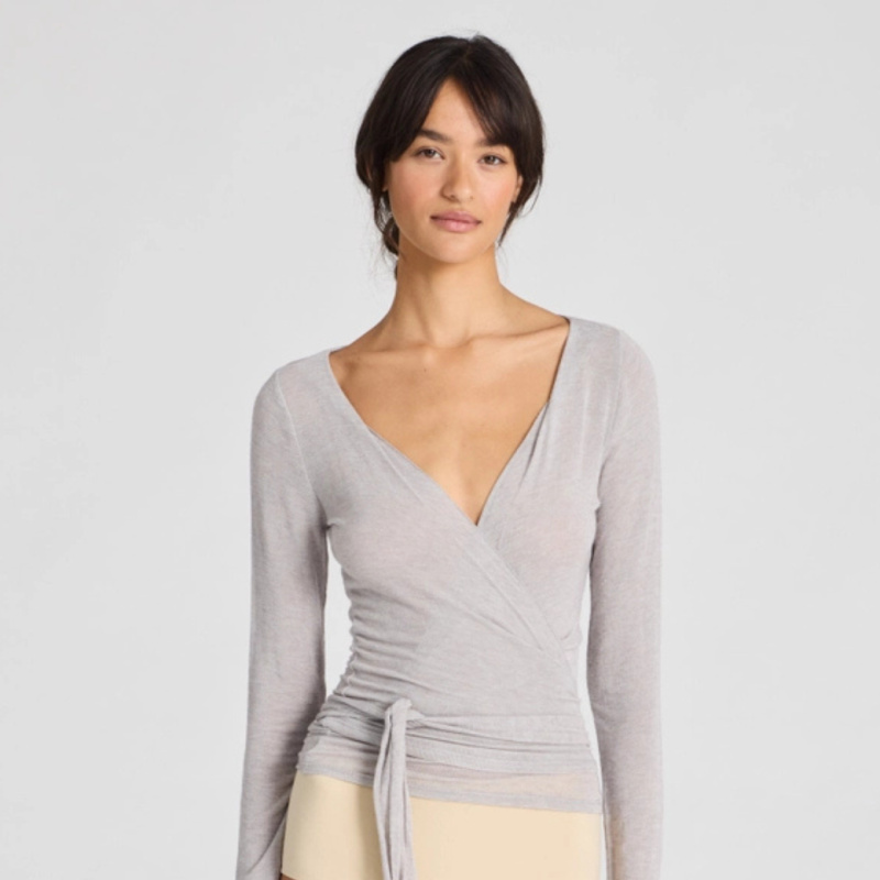 GAI+LISVA Zavinovací top Anne - Grey Melange Velikost: M