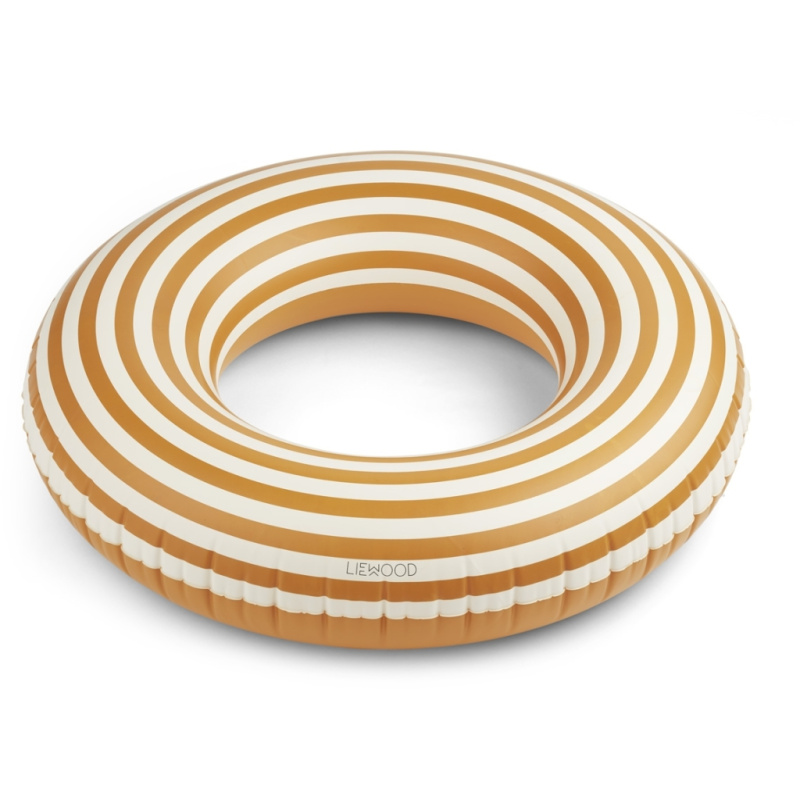 LIEWOOD Nafukovací kruh velký - Stripes: Mustard/ Creme de la creme
