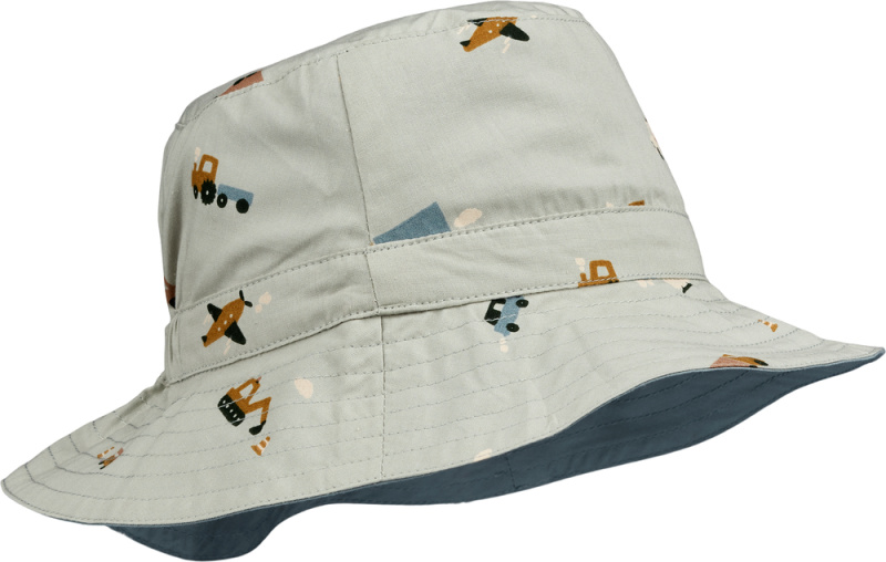 LIEWOOD Oboustranný klobouk Sander - Vehicles/dove blue mix Velikost: 9-12m