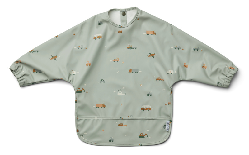 LIEWOOD Merle bryndák s rukávy - Bib Vehicles/dove blue mix