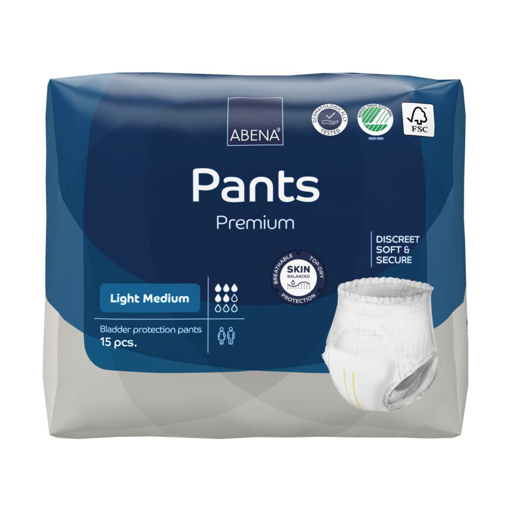ABENA PANTS PREMIUM LIGHT M KALHOTKY ABSORPČNÍ NAVLÉKACÍ, PRODYŠNÉ, BOKY 80-11