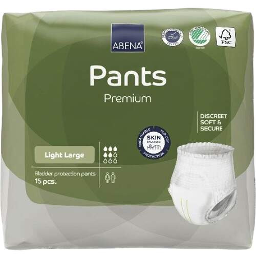 ABENA PANTS PREMIUM LIGHT L KALHOTKY ABSORPČNÍ NAVLÉKACÍ, PRODYŠNÉ, BOKY 100-1