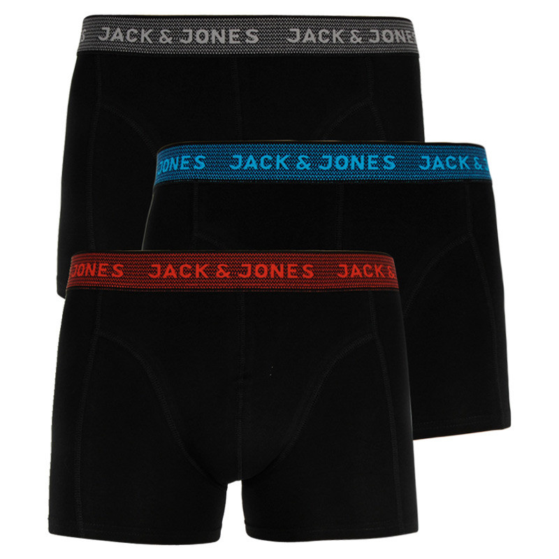 3PACK pánské boxerky Jack and Jones černé (12127816 - asphalt) M, trenky / trenýrky