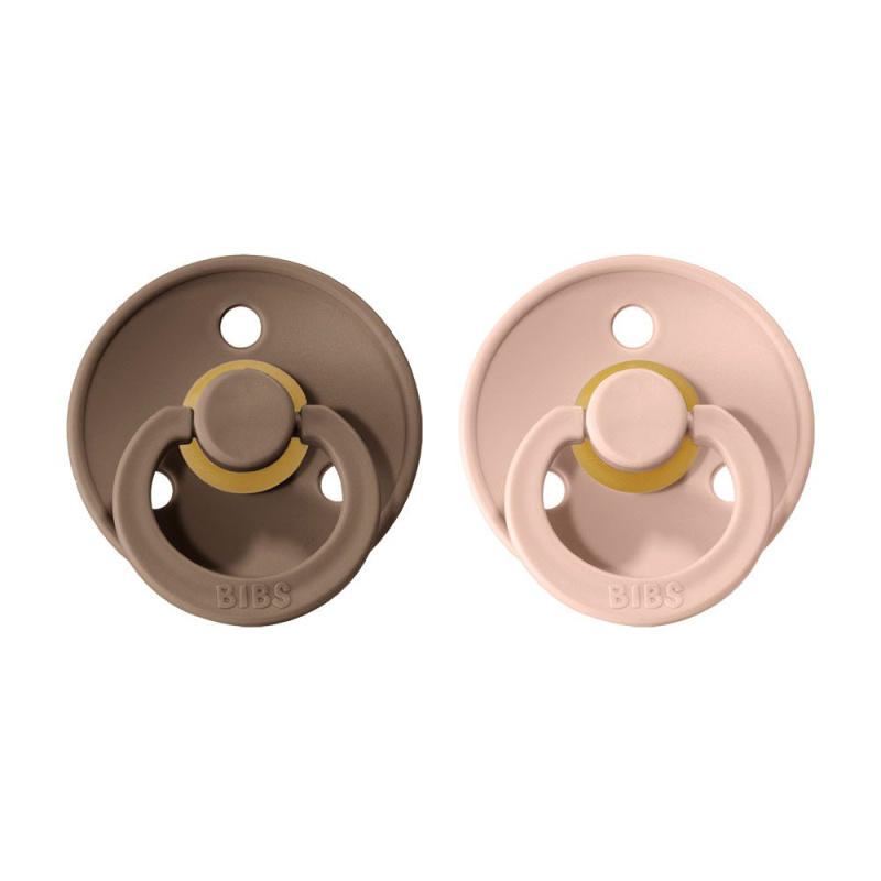BIBS Colour dudlíky z přírodního kaučuku 2ks vel.1 - Dark Oak / Blush