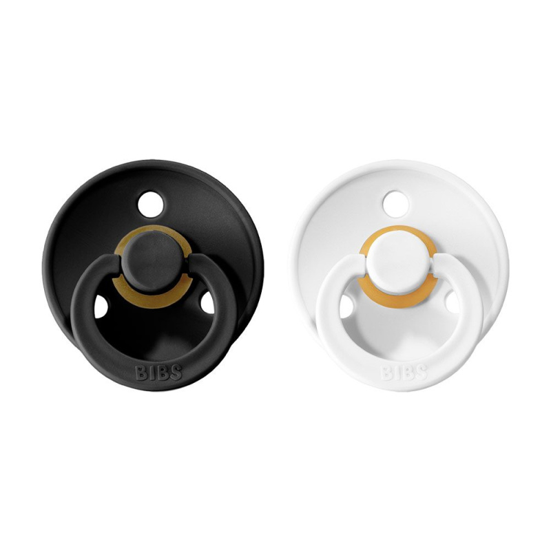 BIBS Colour dudlíky z přírodního kaučuku 2ks vel.1 - Black / White