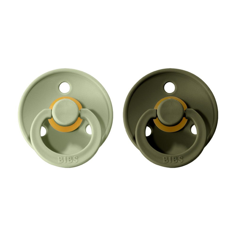 BIBS Colour dudlíky z přírodního kaučuku 2ks vel.1 - Sage / Hunter Green