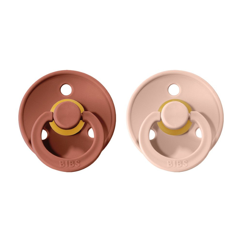 BIBS Colour Natural Rubber Size 2: 6+ months dudlík Woodchuck / Blush 2 ks