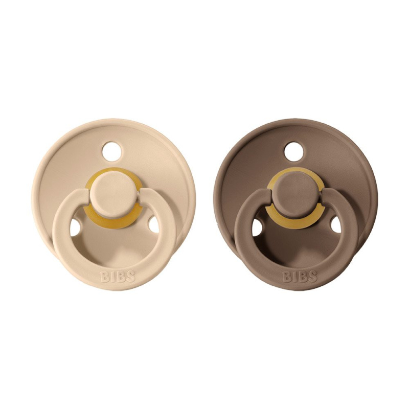 BIBS Colour dudlíky z přírodního kaučuku 2ks vel.3 - Vanilla / Dark Oak