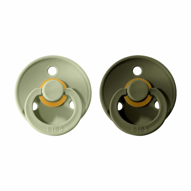 BIBS Colour dudlíky z přírodního kaučuku 2ks vel.3 - Sage / Hunter Green