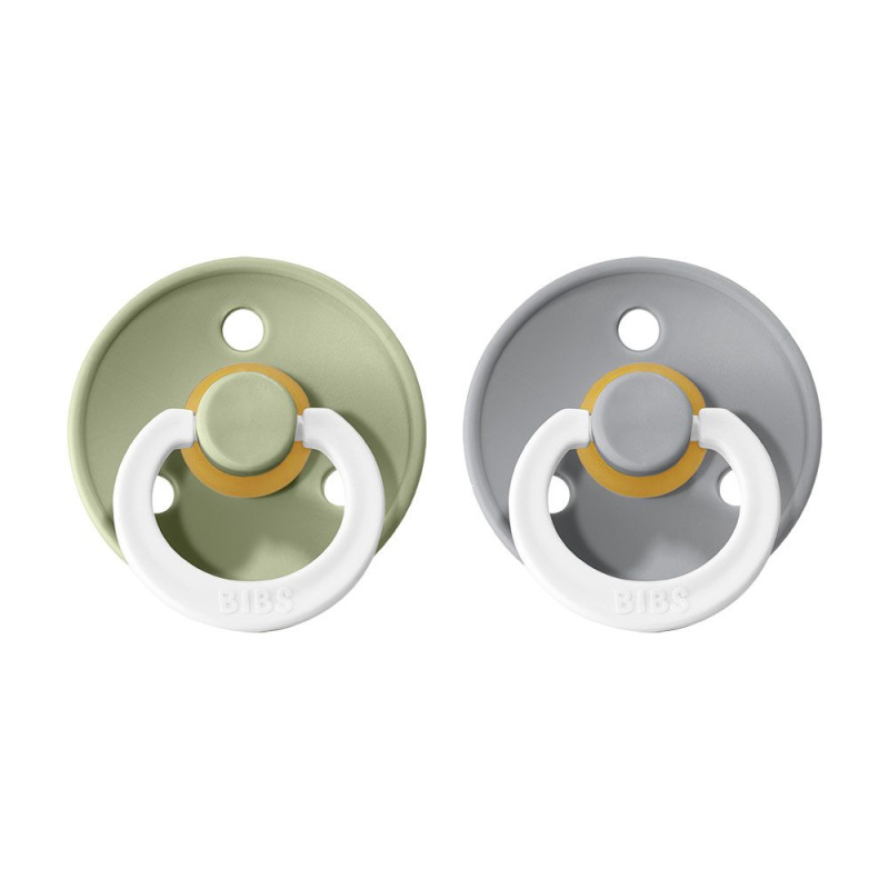 BIBS Colour Natural Rubber Size 1: 0+ months dudlík Sage Night / Cloud Night 2 ks
