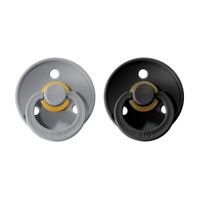 BIBS Colour dudlíky z přírodního kaučuku 2ks vel.3 - Cloud / Black