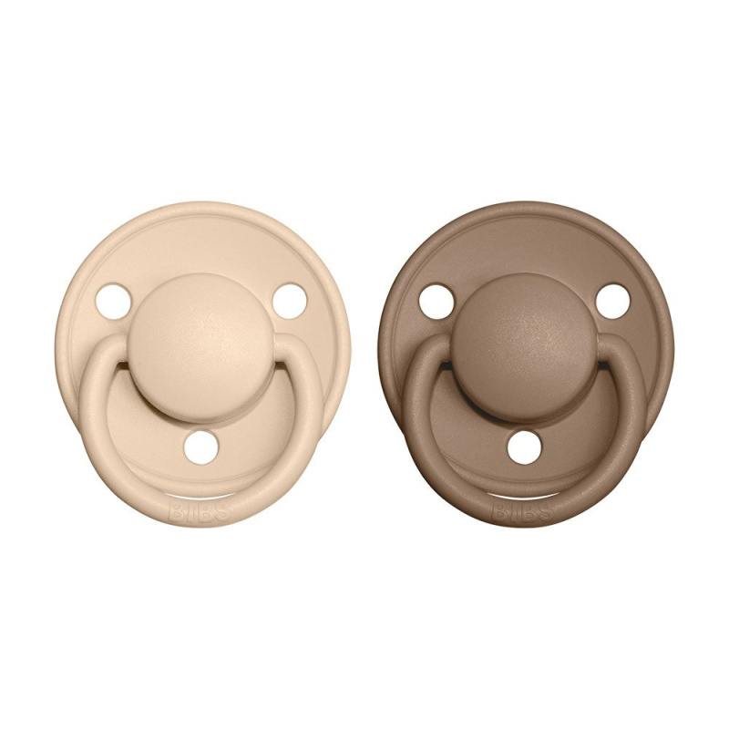 BIBS De Lux Natural Rubber Size 1: 0+ months dudlík Vanilla / Dark Oak 2 ks
