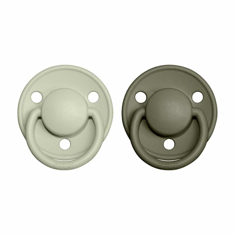 BIBS De Lux dudlíky z přírodního kaučuku 2ks vel.1 - Sage / Hunter Green