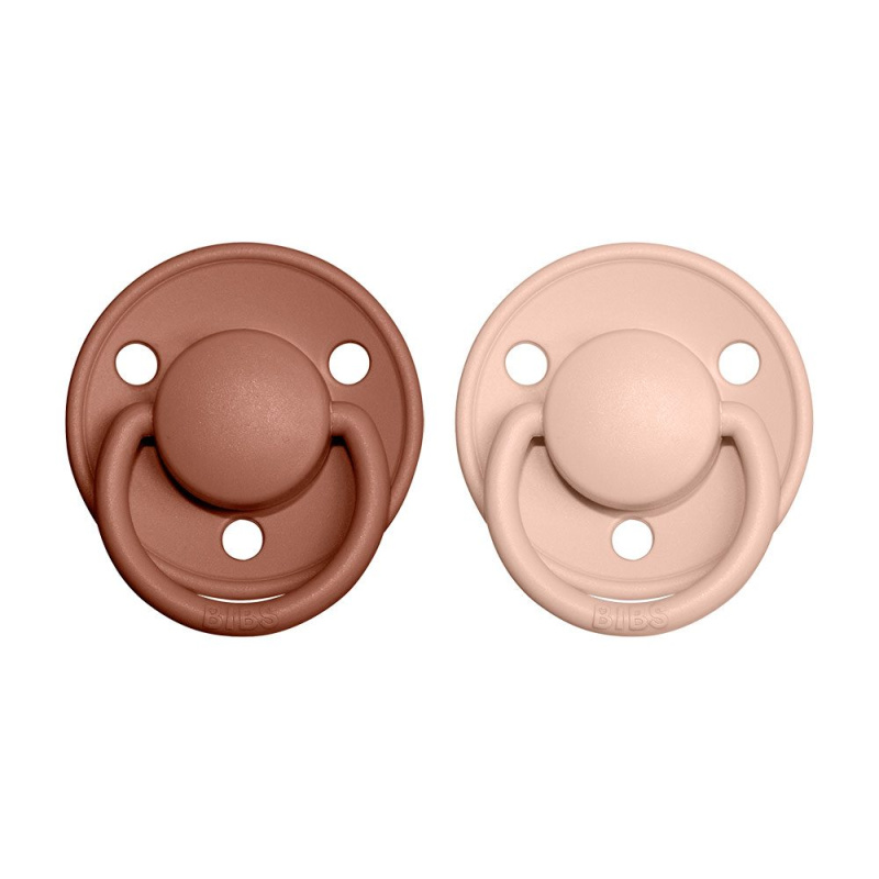 BIBS De Lux dudlíky z přírodního kaučuku 2ks vel.2 - Woodchuck / Blush