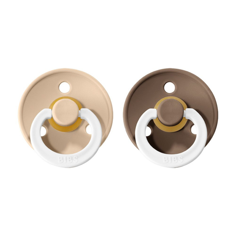 BIBS Colour Natural Rubber Size 2: 6+ months dudlík Vanilla Night / Dark Night 2 ks