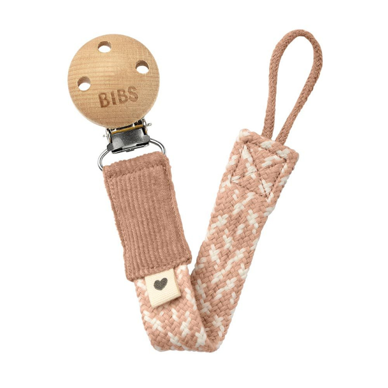 BIBS Paci Braid klip na dudlík Blush / Ivory 1 ks