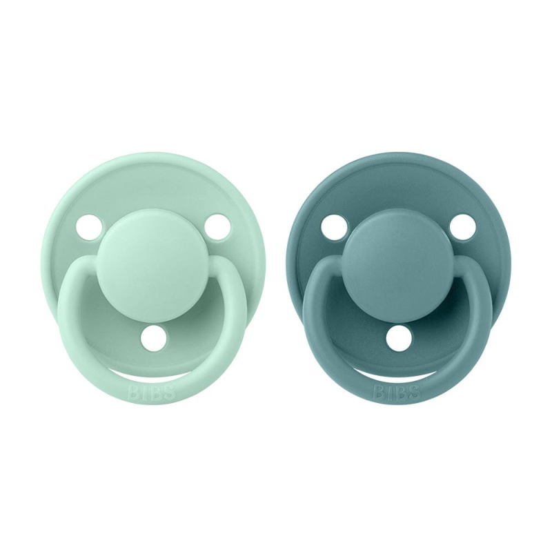 BIBS De Lux dudlíky z přírodního kaučuku 2ks vel.2 - Nordic Mint / Island Sea