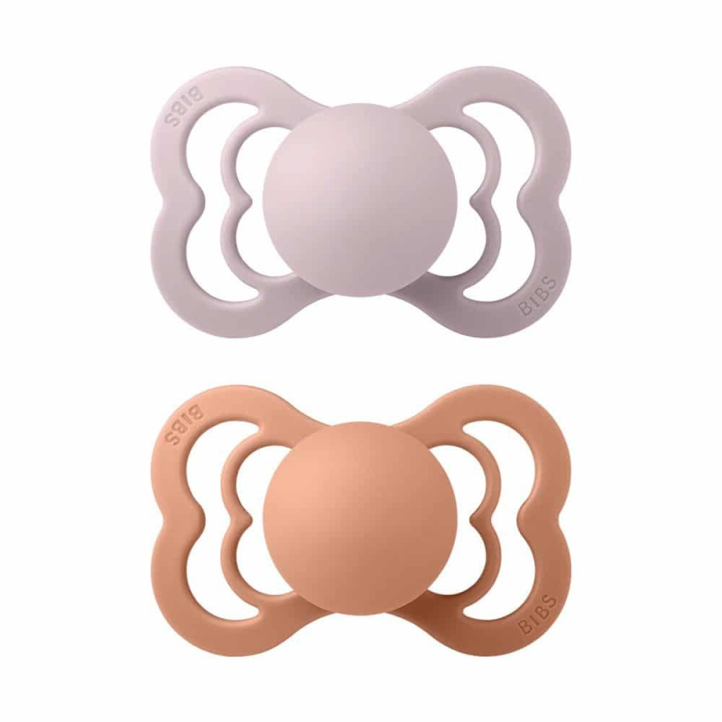 BIBS Supreme dudlíky z přírodního kaučuku 2ks vel.1 - Pink Plum / Peach