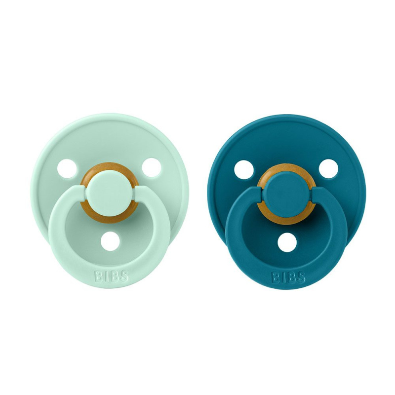 BIBS Colour Natural Rubber Size 2: 6+ months dudlík Nordic Mint / Forest 2 ks