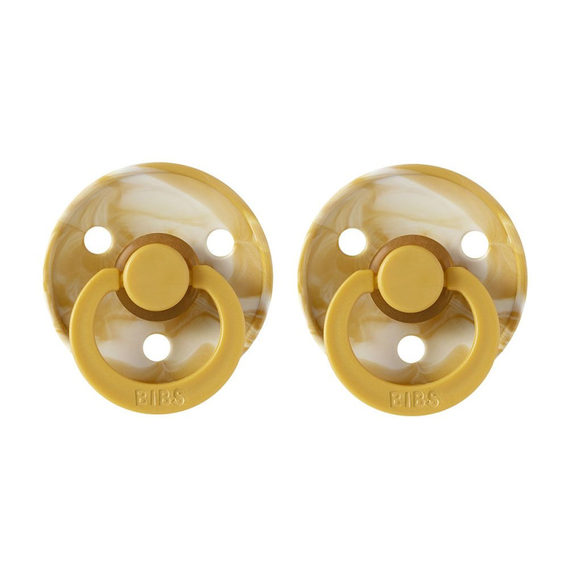 BIBS Colour dudlíky z přírodního kaučuku 2ks vel.1 - Tie Dye Mustard