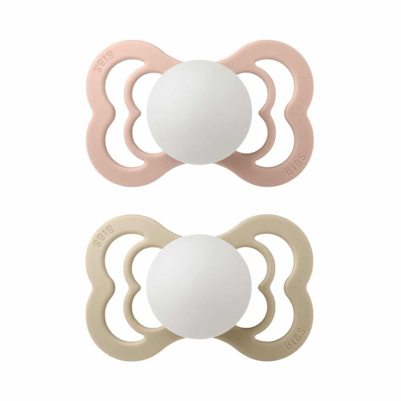 BIBS Supreme dudlíky z přírodního kaučuku 2ks vel.2 - NIGHT Blush / Vanilla
