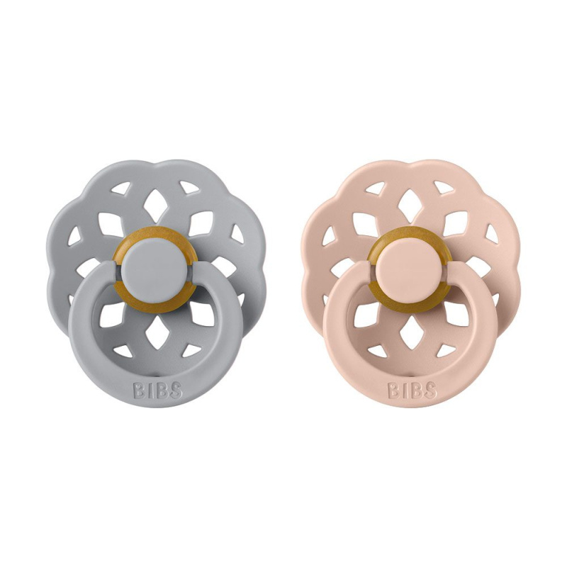 BIBS Boheme Natural Rubber Size 1: 0+ months dudlík Cloud / Blush 2 ks