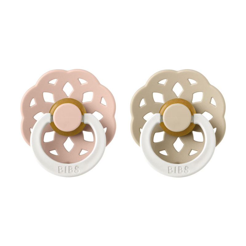 BIBS Boheme Natural Rubber Night Size 2: 6+ months dudlík Blush / Vanila 2 ks