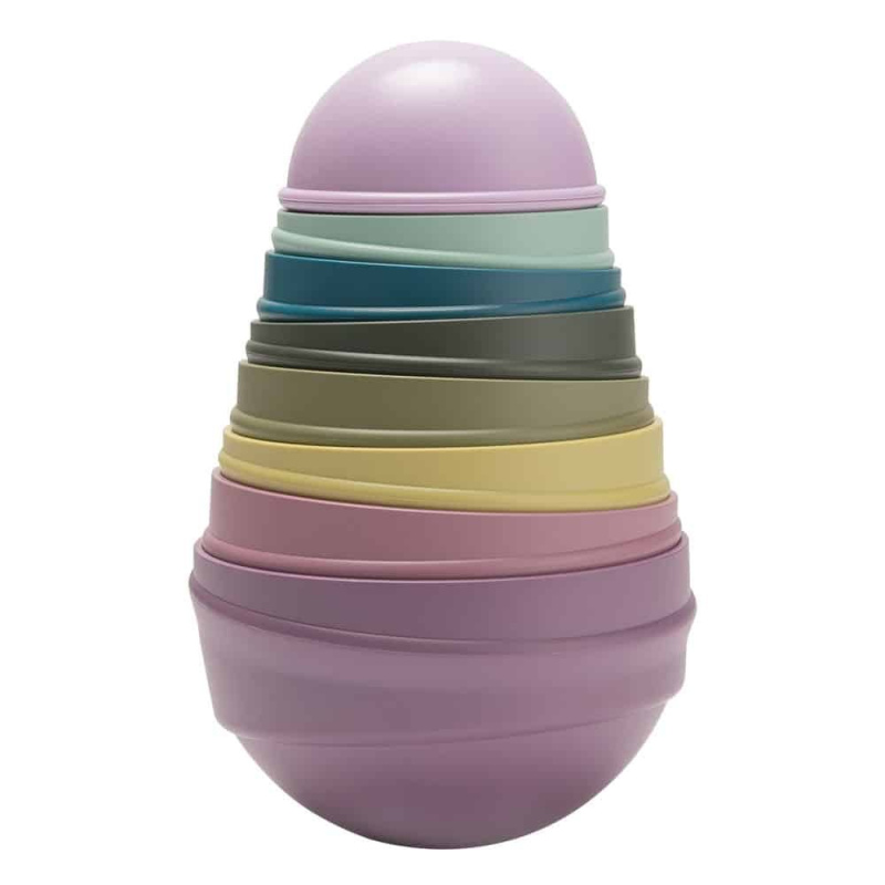 BIBS Wobbly Tower skládací věž Bright Rainbow 6 m+ 8 ks