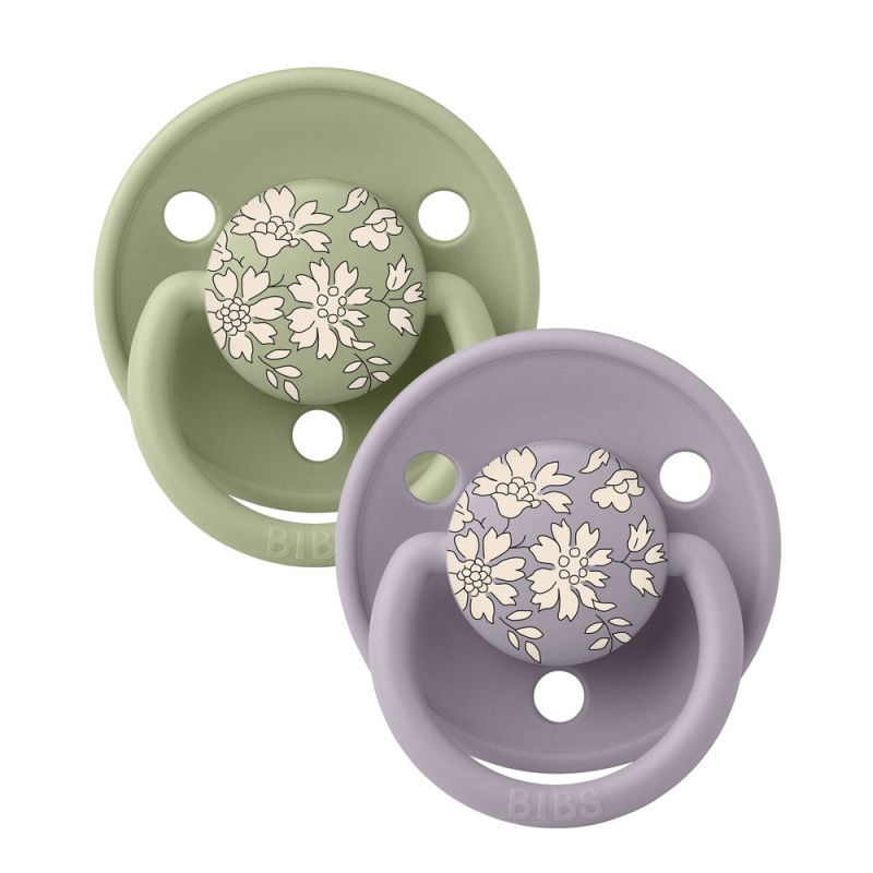 BIBS x Liberty De Lux One Size dudlík Fossil Grey / Sage 2 ks