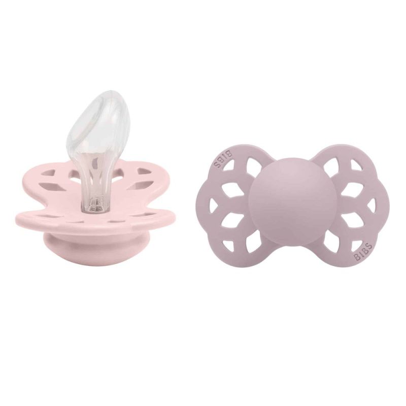 BIBS Infinity Anatomical Size 2: 6+ months dudlík Blossom / Dusky Lilac 2 ks