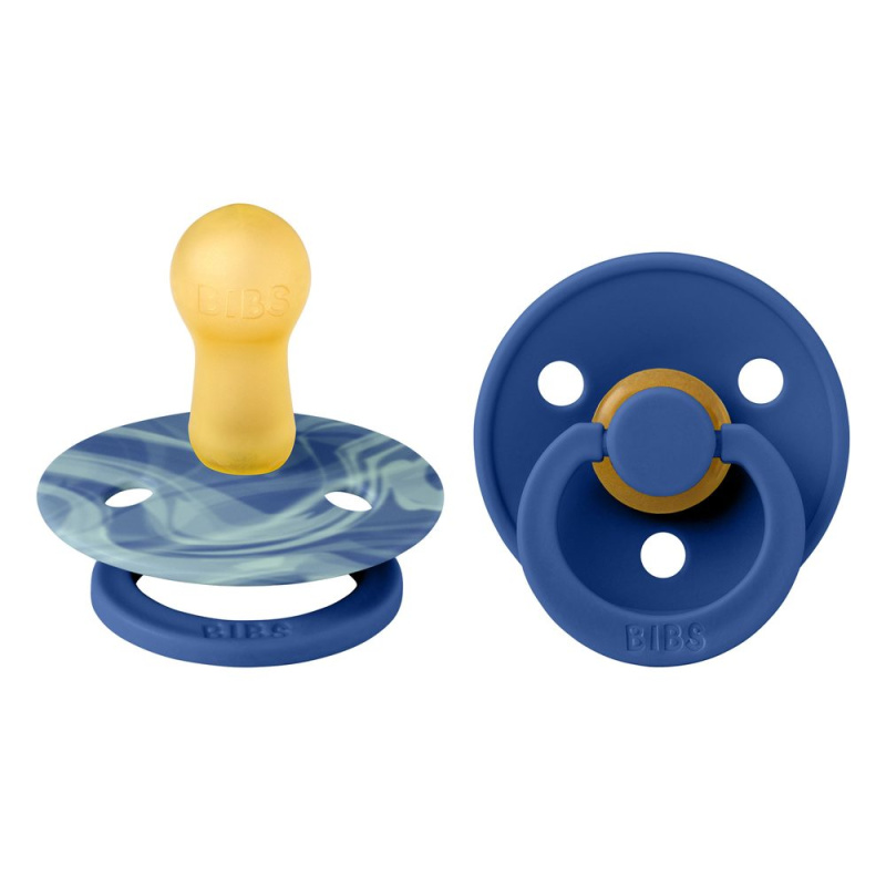 BIBS Colour dudlíky z přírodního kaučuku 2ks vel.1 - Ocean Tie Dye / Cornflower