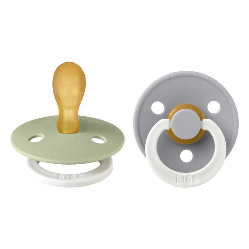 BIBS Colour symetrické dudlíky z přírodního kaučuku 2ks vel.2 - Sage Nočný / Cloud Nočný