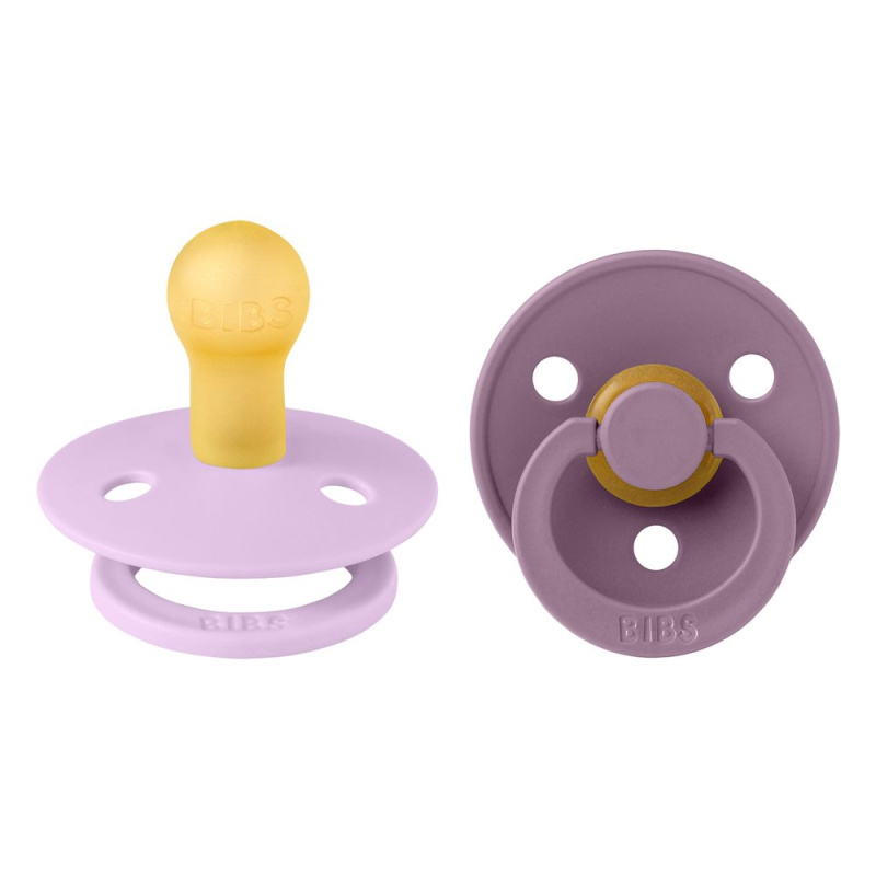 BIBS Colour Natural Rubber Size 1: 0+ months dudlík Violet Sky / Mauve 2 ks